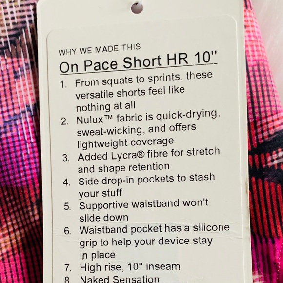 On pace short lululemon nulux size 4 size 6 - Picture 3 of 6